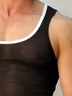 Мужская майка в сеточку с белым кантиком Doreanse Sexy 2065c01 распродажа